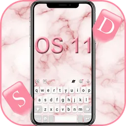 Os11 Pink Marble Keyboard Them APK for Android
