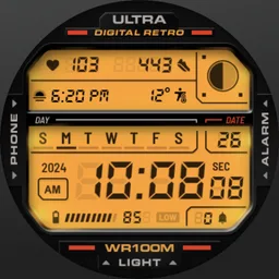 ULTRA Digital Retro watch face for Android